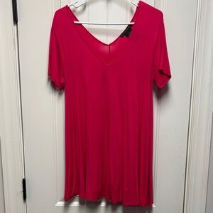 Grace Elements Fuchsia V-Neck Short Sleeve Top